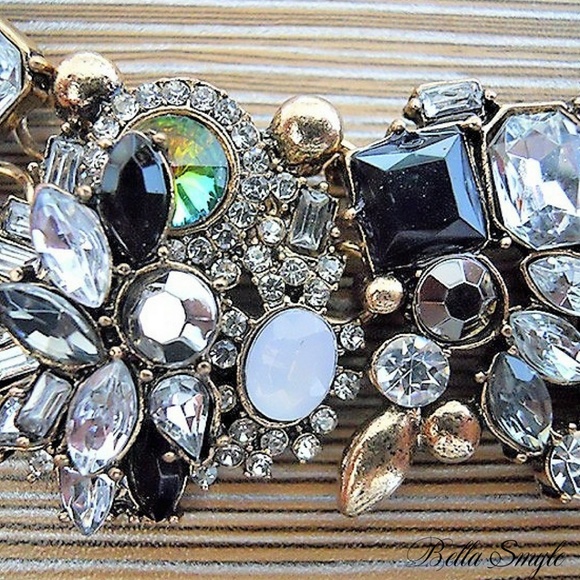 GN4 | Royal Black White Choker Statement Necklace - Picture 2 of 5